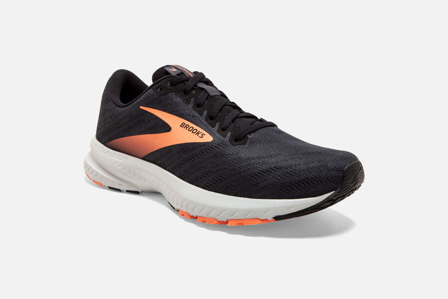 Brooks Running Shoes Womens Black/Orange - Launch 7 Road - 3709-MZESD